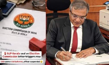 தேர்தல் ஆணையத்தின் லெட்டர் பேடில் பாஜகவின் தாமரை!